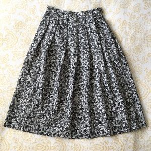 Vintage Koret Petites Tapestry Midi Skirt Pleated